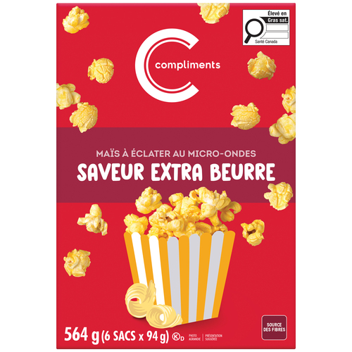 Compliments Maïs à éclater avec extra beurre 564 g