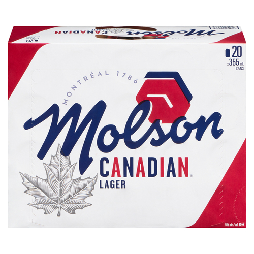 Molson Canadian Bière 5% d'alcool 20 x 355 ml (canette)