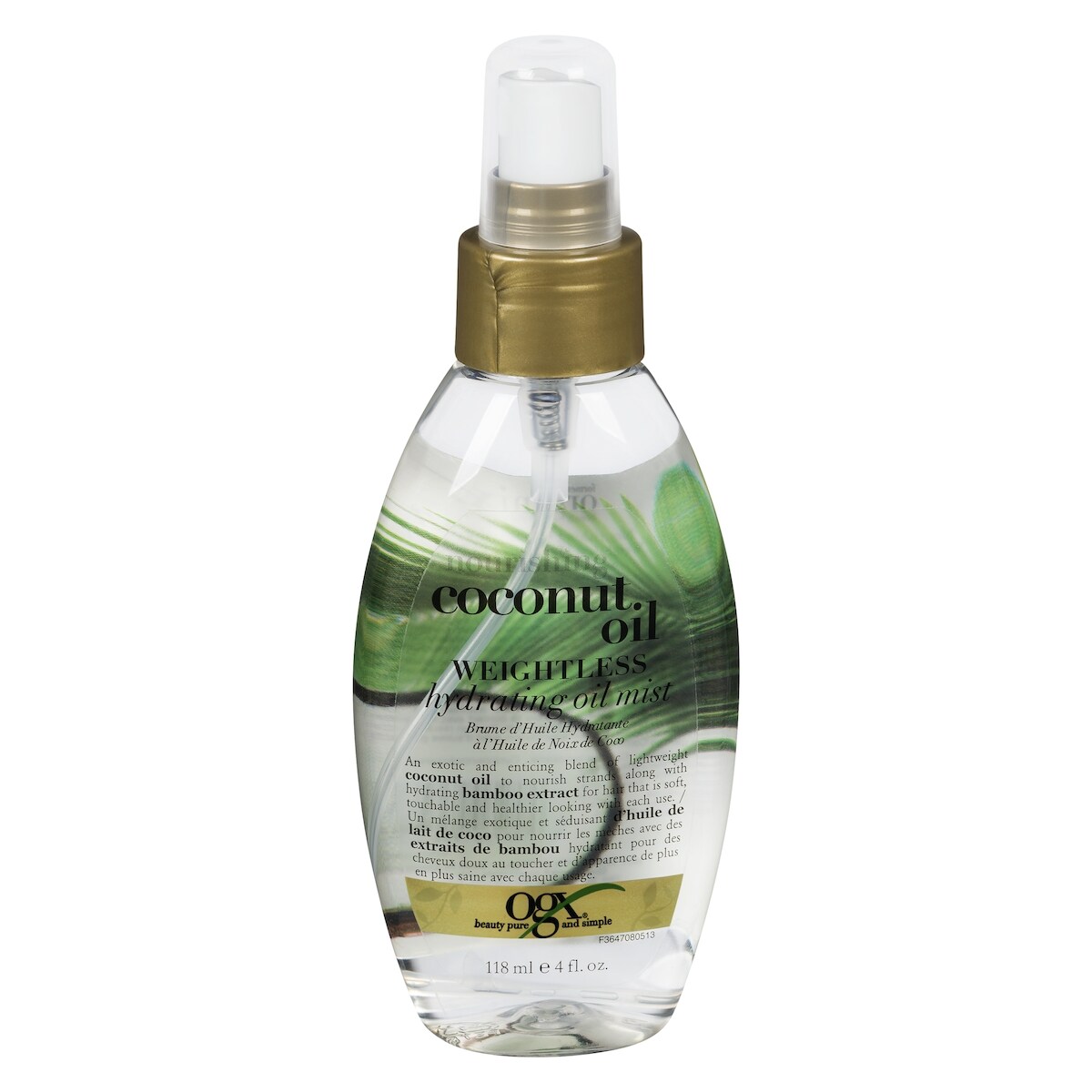 Brume d'huile hydratante et nourrissante, noix de coco
