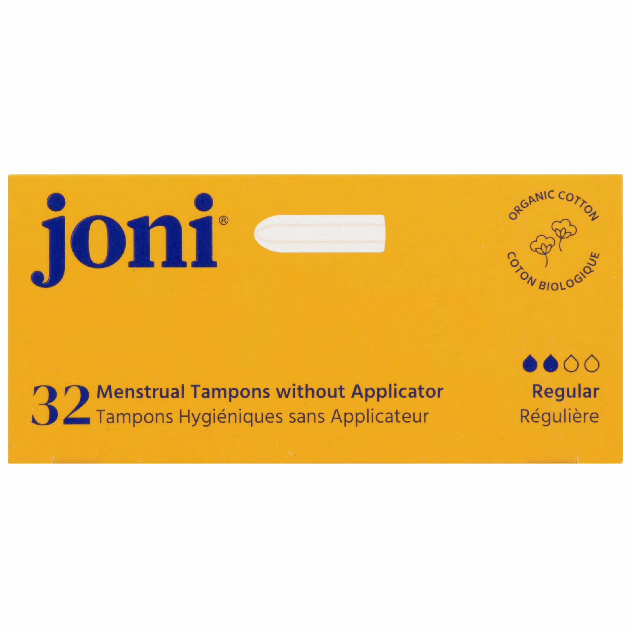 Tampons réguliers en coton biologique joni. 32 unités