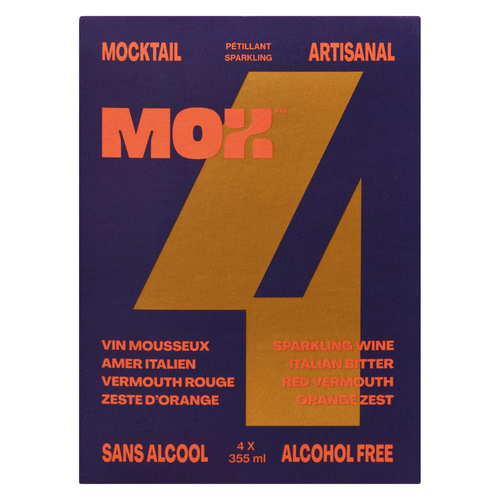 Mox Mocktail vin orange pétillant sans alcool 4 x 355 ml (canettes)