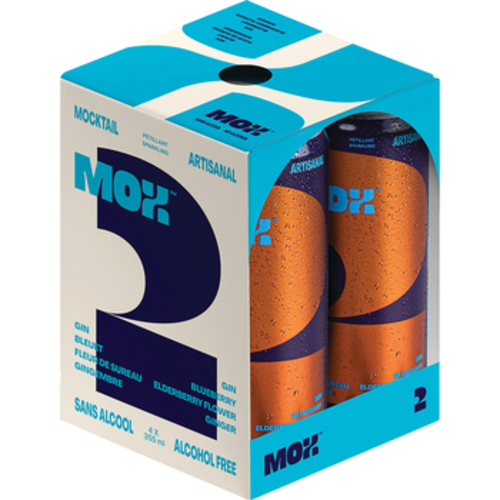 Mox Drinks Mocktail gin et bleuets sans alcool 4 x 355 ml (canettes)