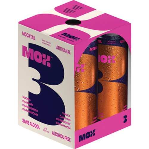 Mox Drinks Mocktail vodka canneberge sans alcool 4 x 355 ml