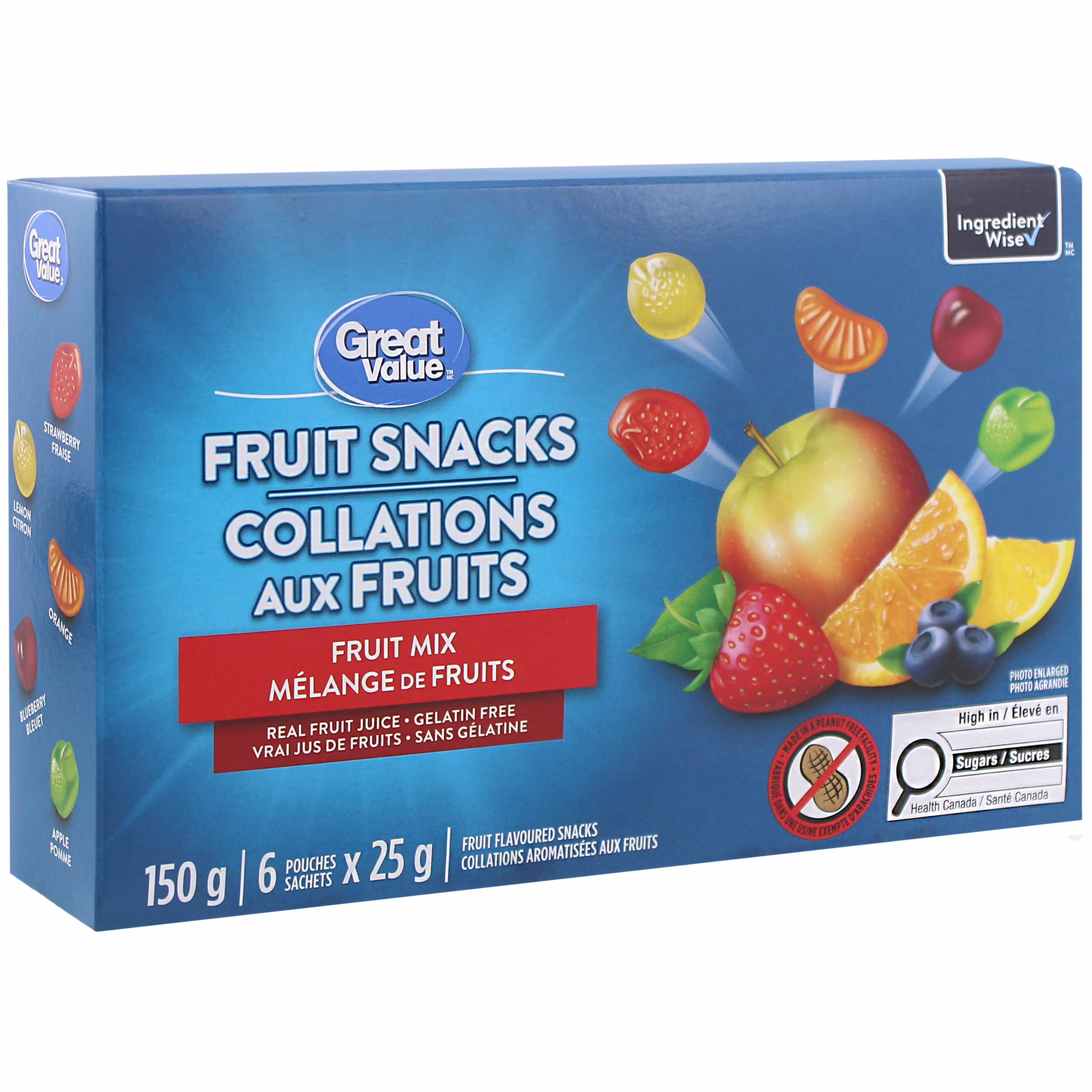 Collations aromatisées aux fruits mélange de fruits great value