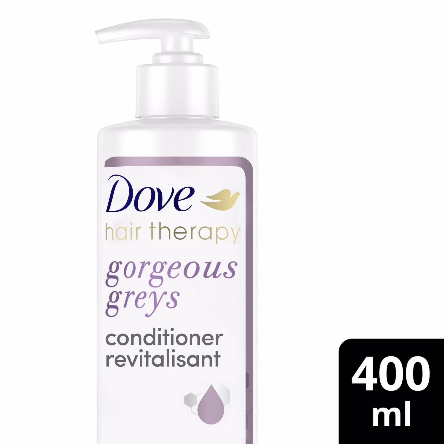 Dove hair therapy magnifiques gris pour gris fait avec complexe de biotine revitalisant violet