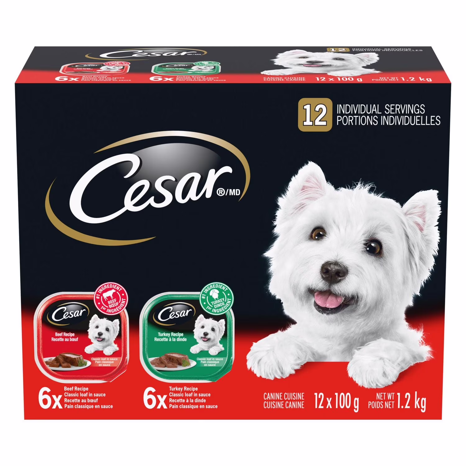 Repas au bœuf et à la dinde pour petits chiens