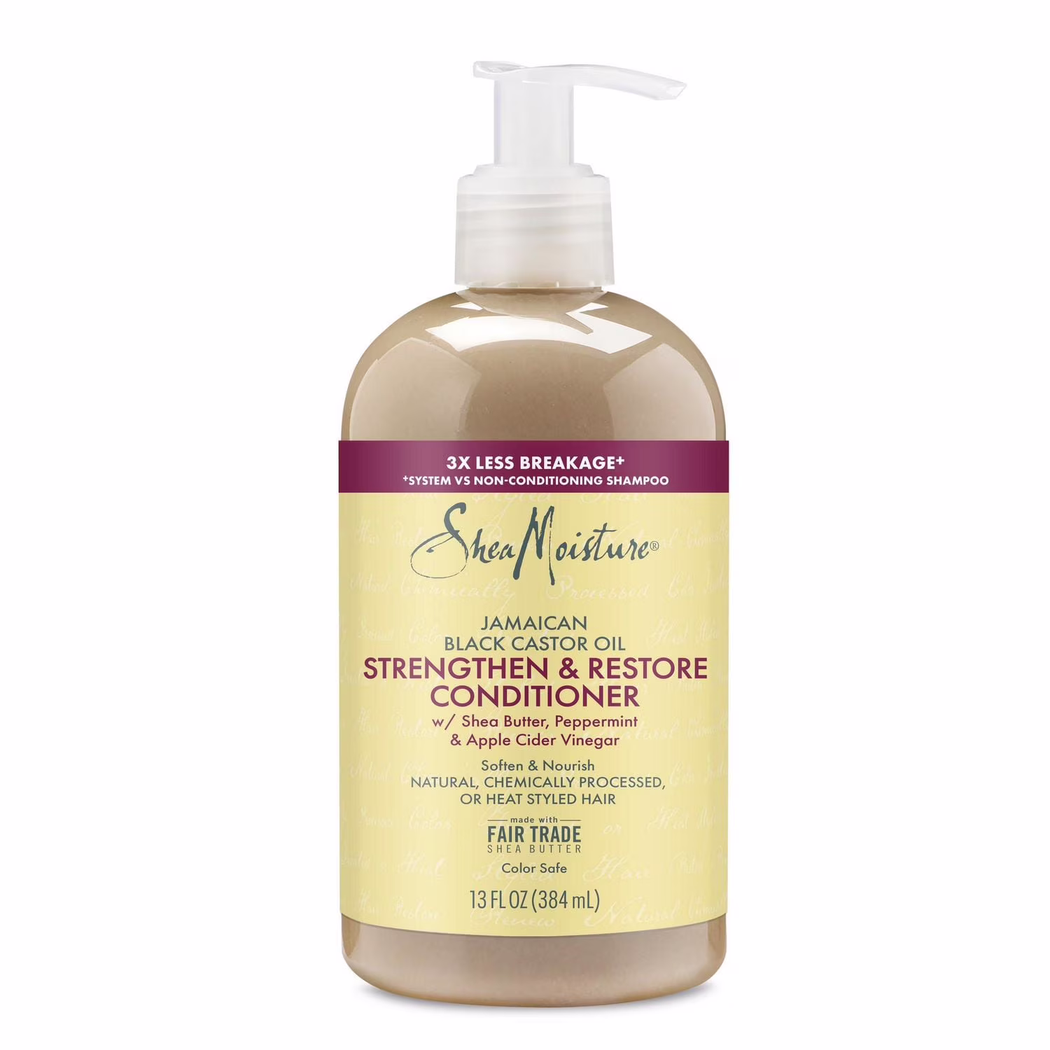 Sheamoisture huile de ricin noire de jamaïque revitalisant fortifiant & restaurateur pour cheveux abîmés avec beurre de karité. menthe poivrée et vinaigre de cidre de pomme