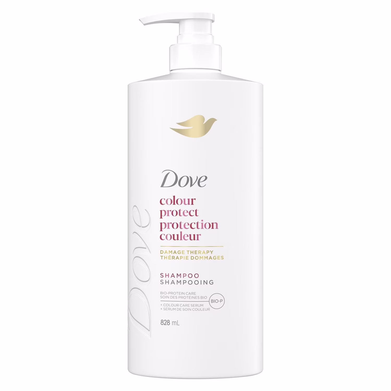 Dove shampooing protection couleur soin des protéines bio + sérum de soin couleur.