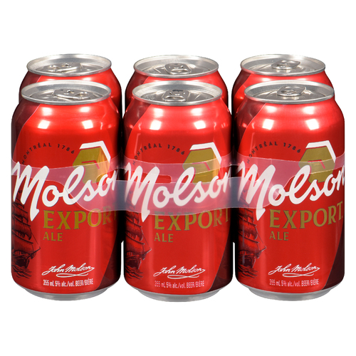Molson Export Bière 5% d'alcool 6 x 355 ml (canettes)