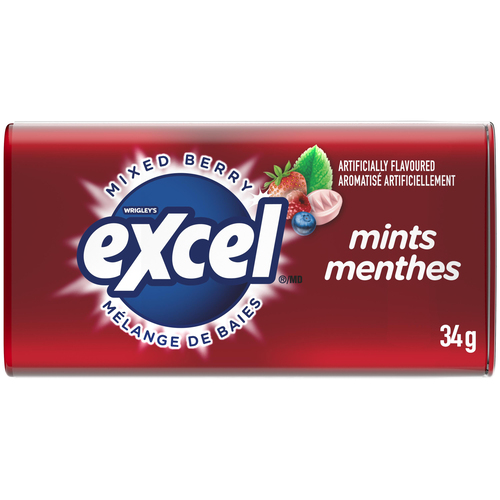 Gommes à mâcher à la menthe et au mélange de baies
