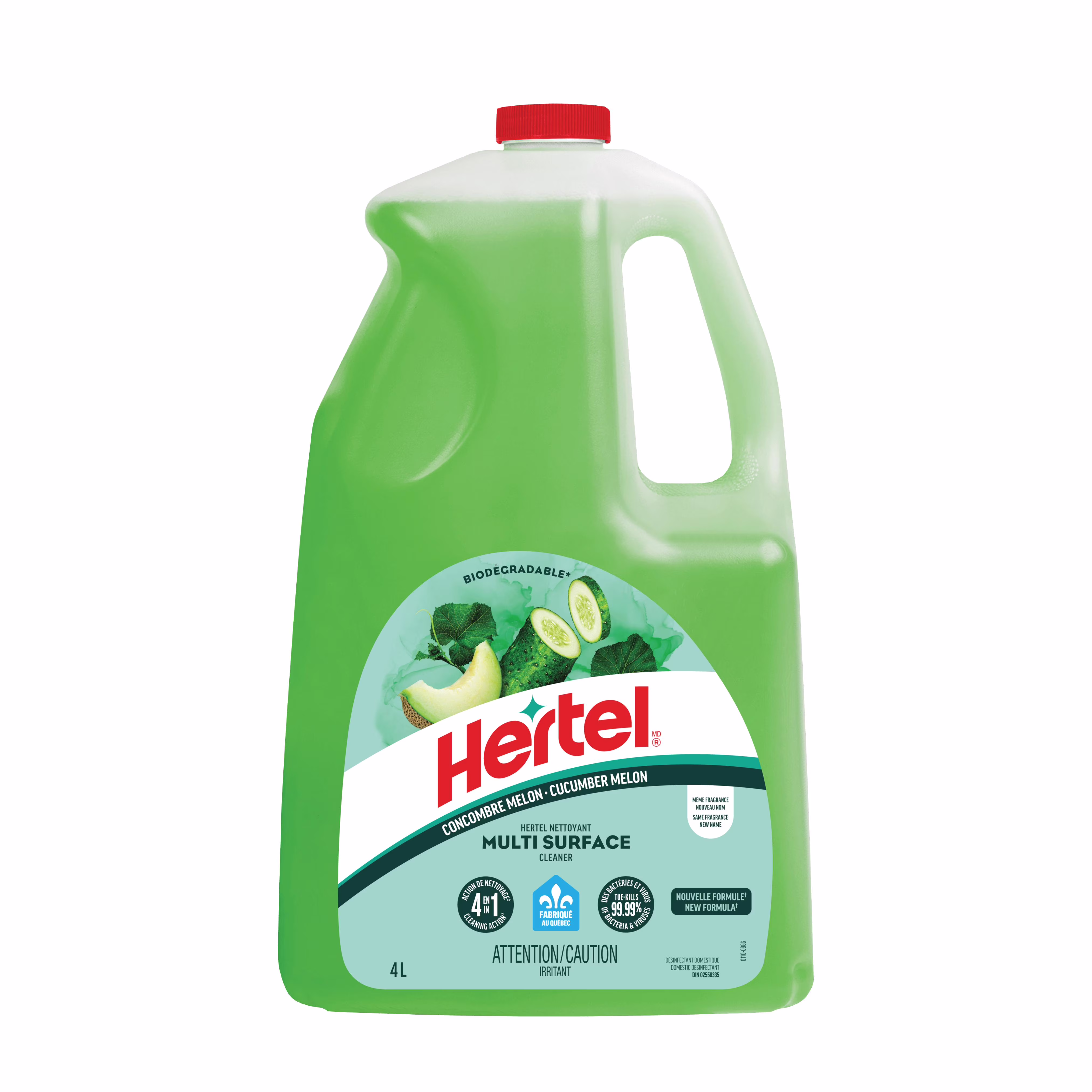 Hertel nettoyant désinfectant multi-surface diluable. concombre melon.