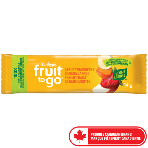 Collation 100% fruits Pomme, fraise, banane et carotte Fruit To Go