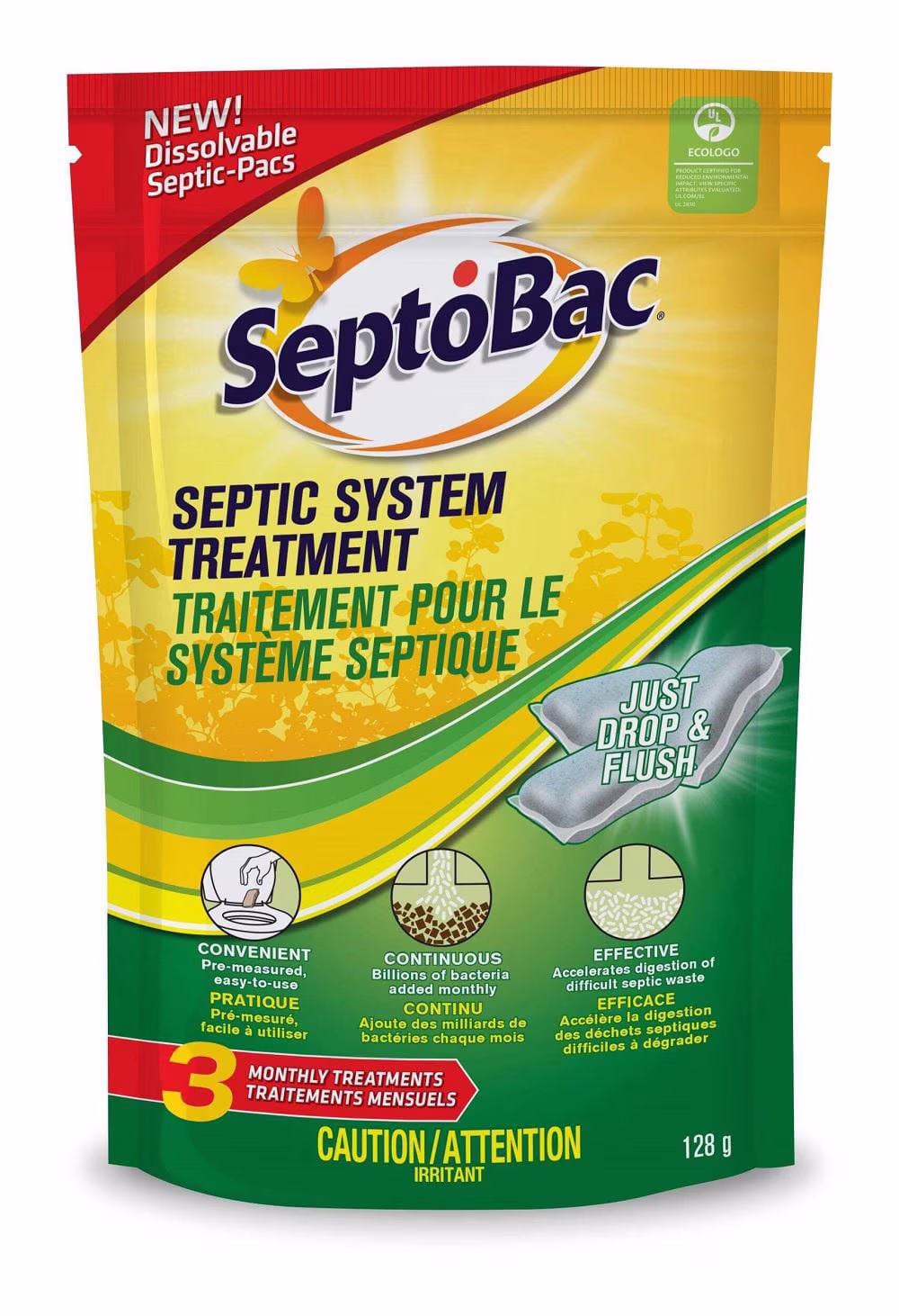 Pacs solubles pour traitement des fosses septiques septobac