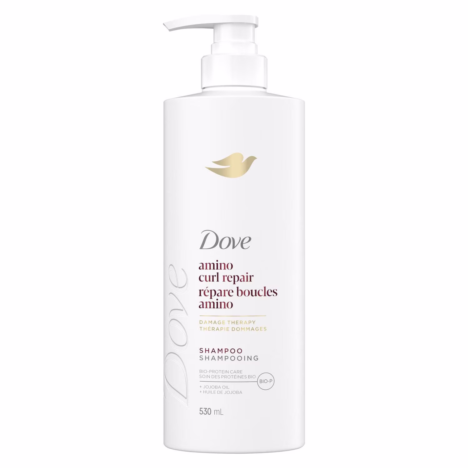 Shampooing pour cheveux bouclés et frisés amino curl dove   avec la technologie de soin bio-protéines + huile de jojoba