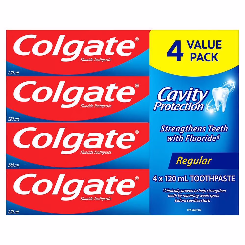 Dentifrice au fluorure colgate protection contre la carie régulier 4x