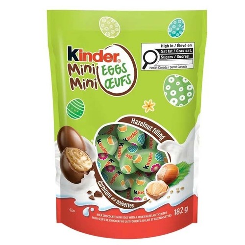 Mini-œufs aux noisettes, mini-œufs enrobés de chocolat avec un centre laiteux aux noisettes emballés individuellement
