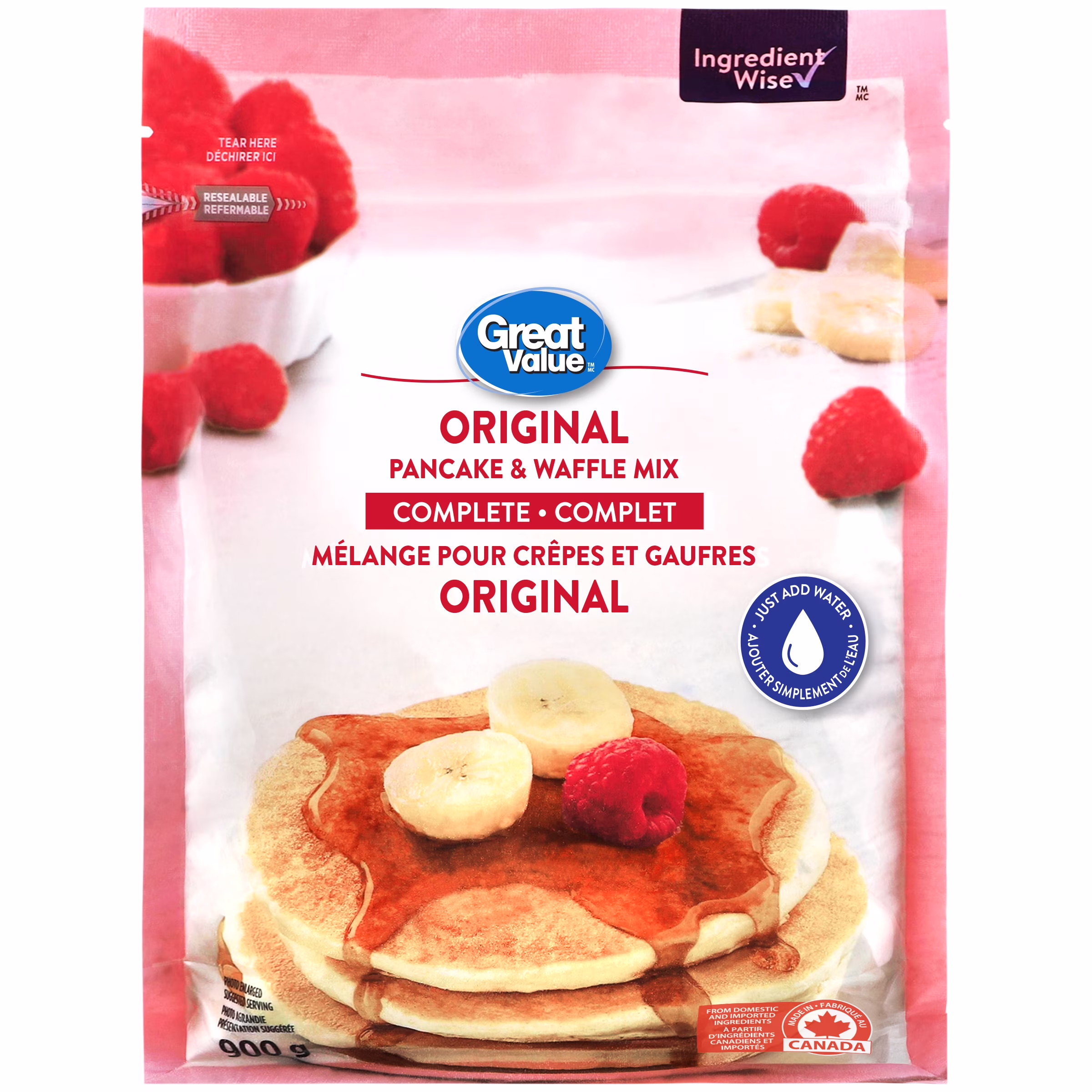 Mélange pour crêpes et gaufres original complet great value
