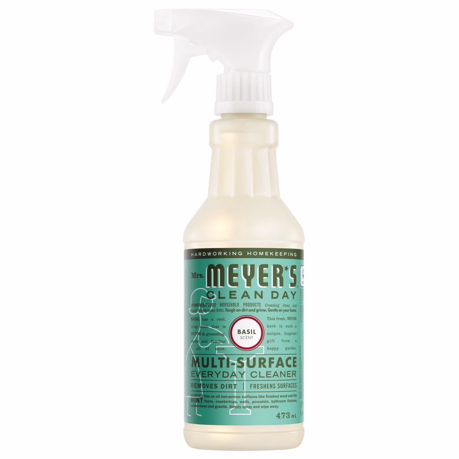 Mrs. meyer's clean day nettoyant multi-surfaces quotidien. parfum de basilic.