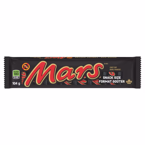 Mars. barres de chocolat sans arachides. 8 formats goûter