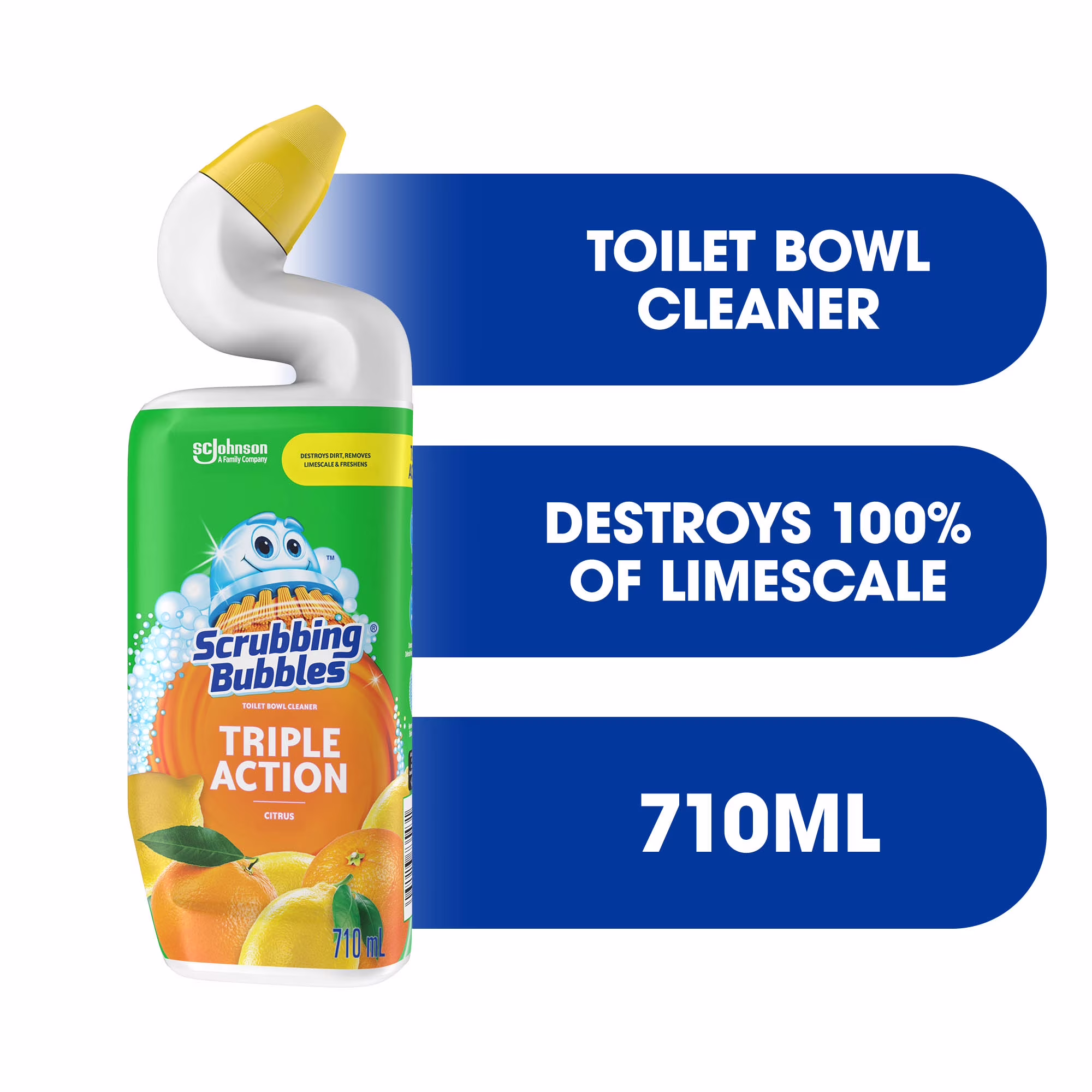 Scrubbing bubbles nettoyant pour cuvette de toilette. triple action. parfum d'agrumes.
