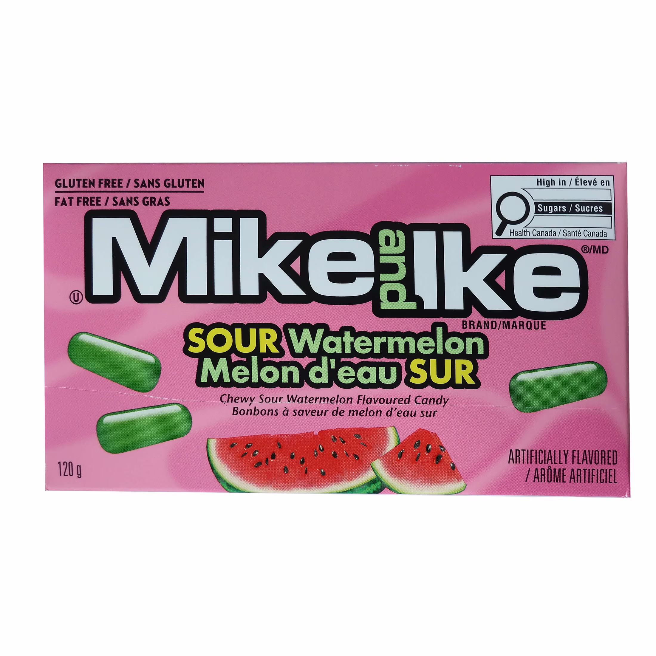Mike and ike melon d'eau sur  bonbons moelleux à saveur de pastèque aigre-douce mike and ike melon d'eau sur