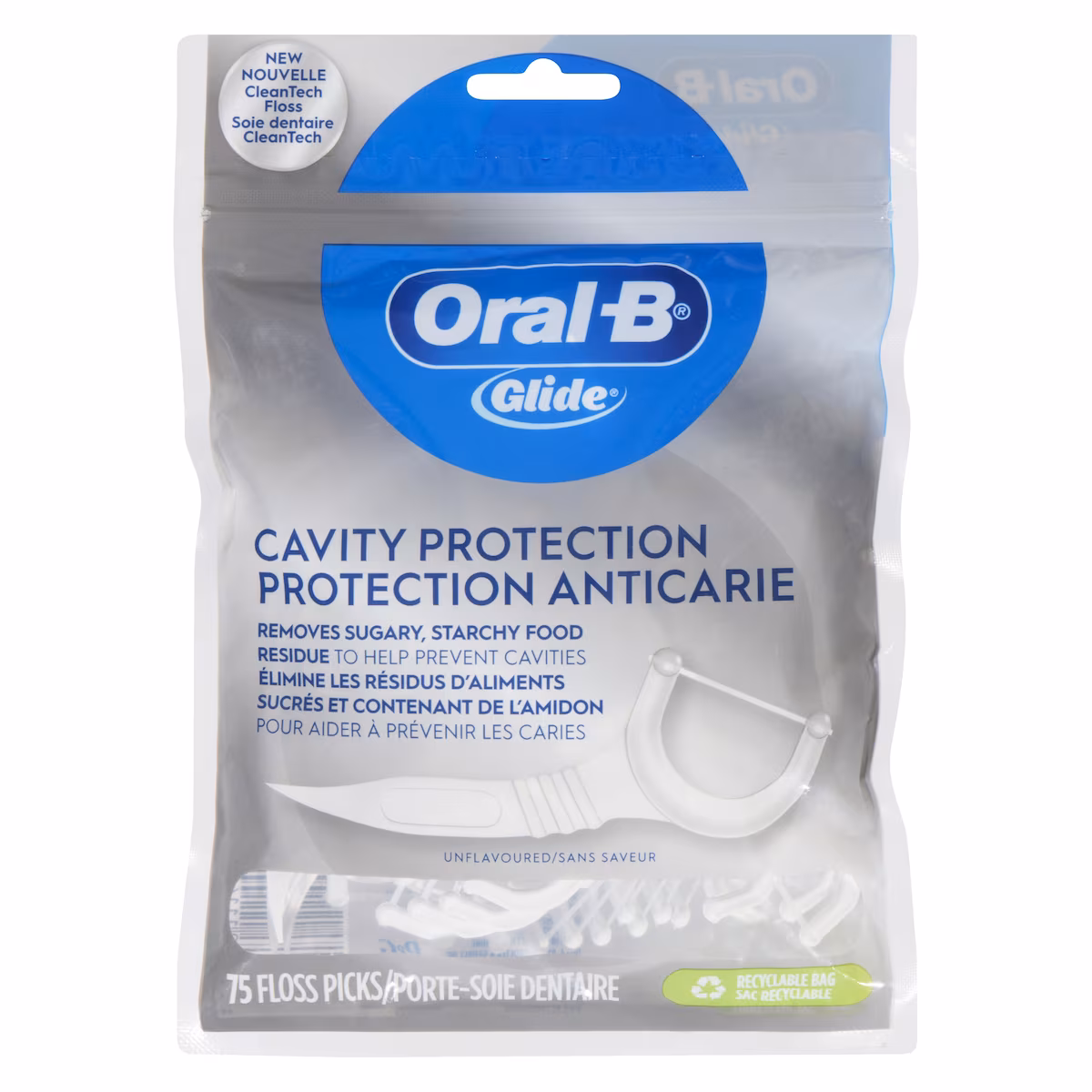 Porte-soie dentaire Glide Protection anticarie, aide à prévenir les caries, sans saveur, 75 porte-soie dentaire