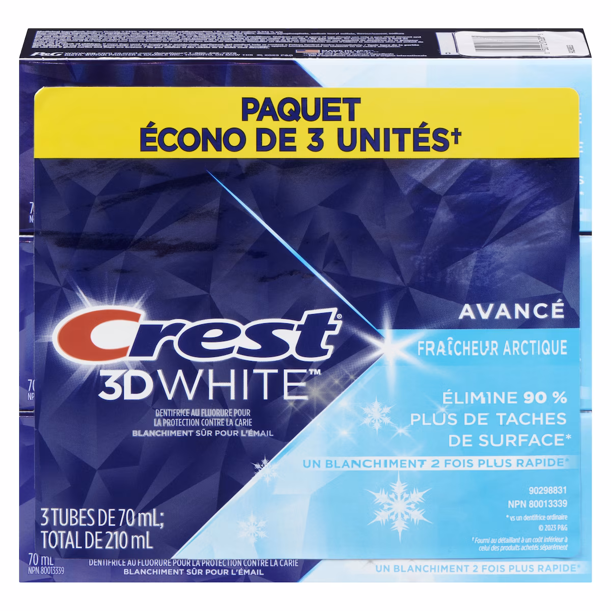 Dentifrice 3D White Advanced, arctique frais, pack de 3