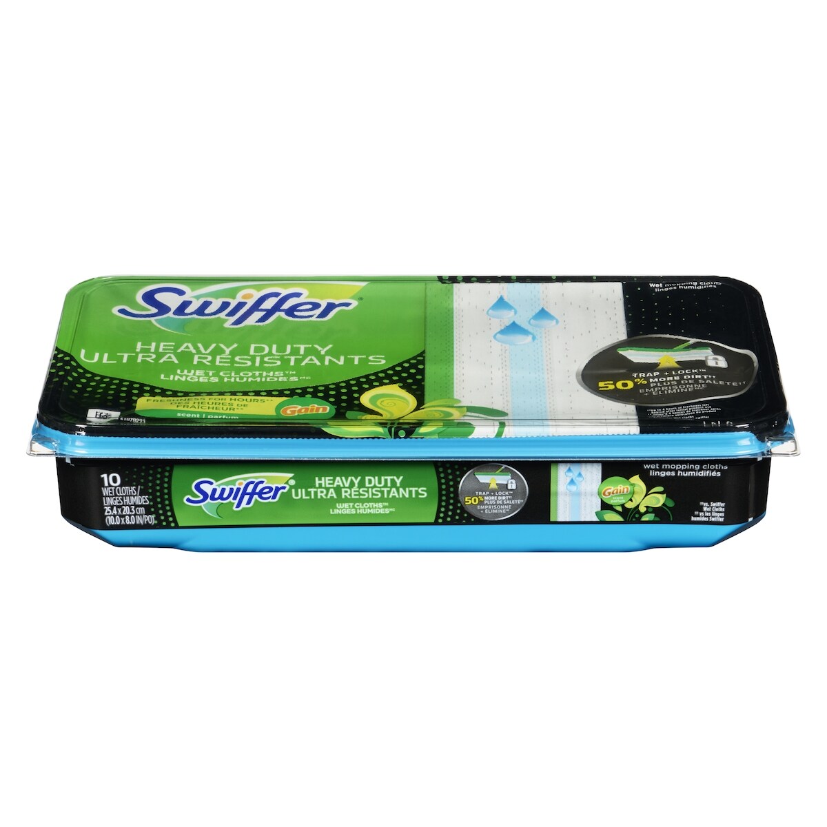 Recharges de linges humidifiés multi-surfaces ultra résistants pour balai pour balayer et nettoyer les planchers, parfum Original, 10 unités