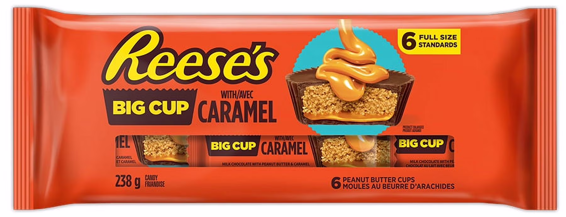 Emballage de rands moules reeses avec caramel