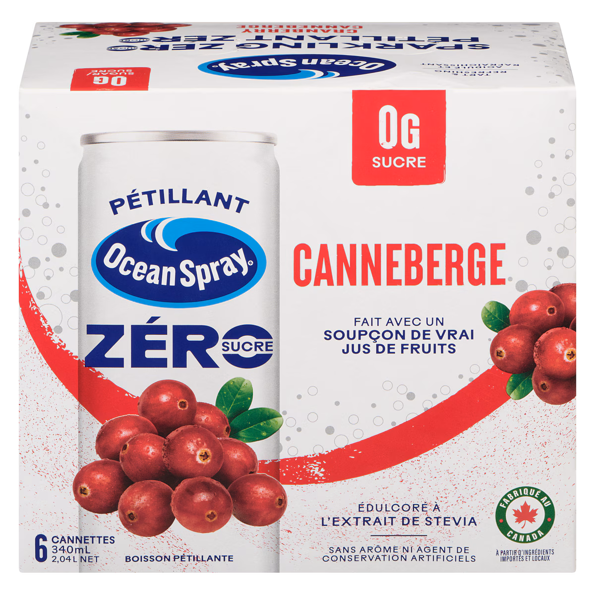 Boisson pétillante canneberge