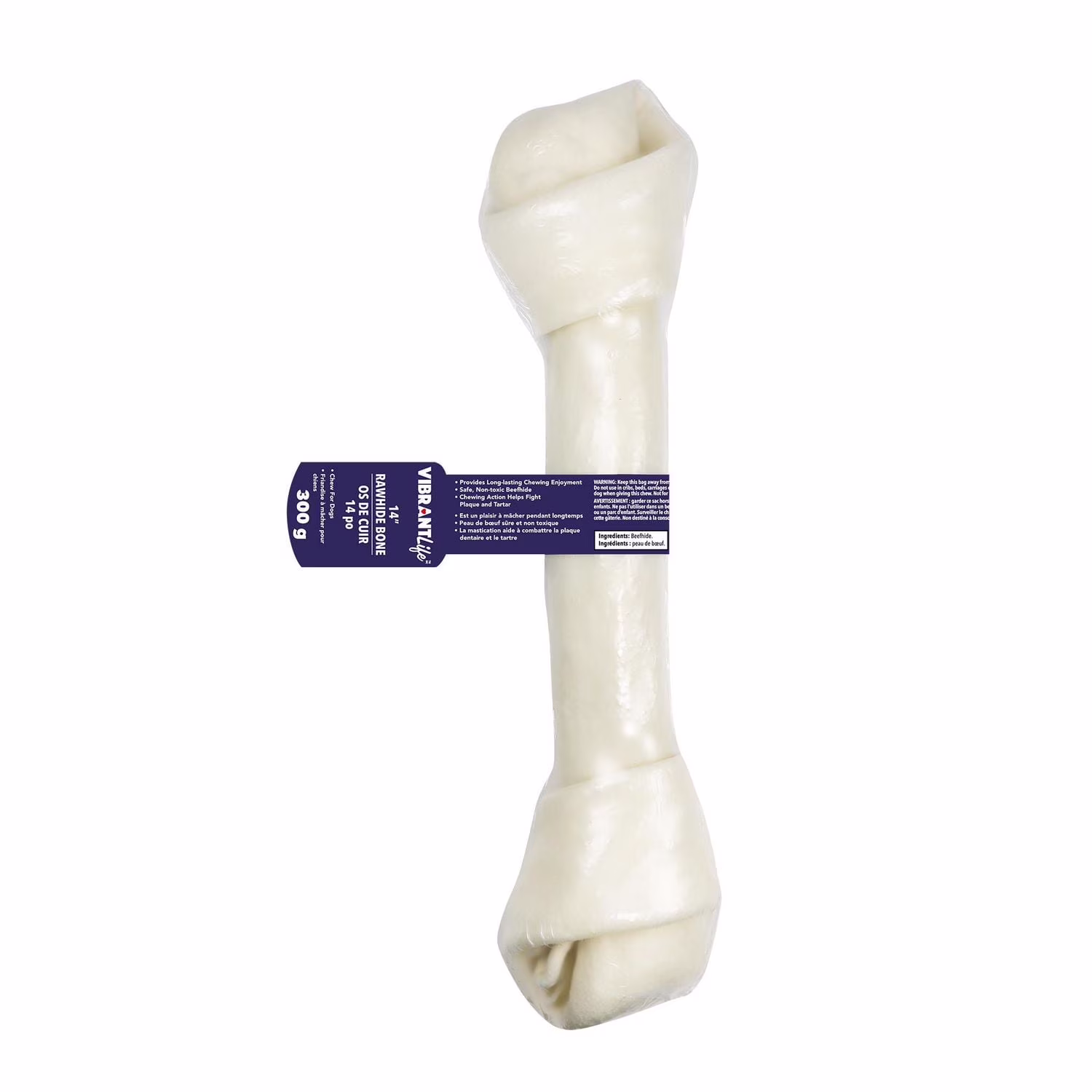 Vibrantlife os de cuir 14 po friandises à mâcher pour chiens