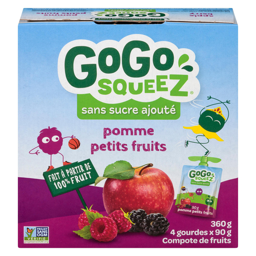 Compotes à presser aux pommes et petits fruits