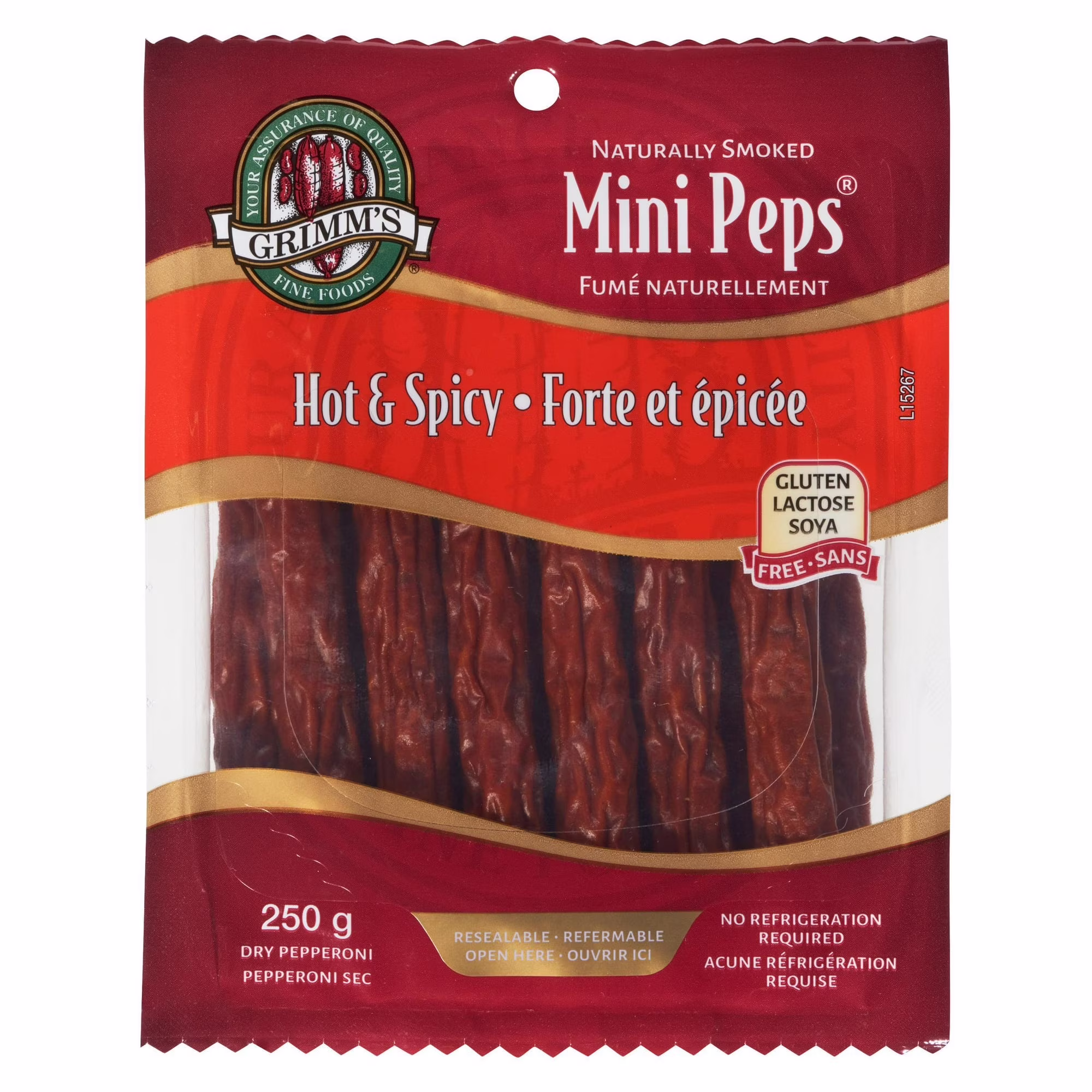 Mini bâtonnets de pepperoni épicé sans gluten de grimm's