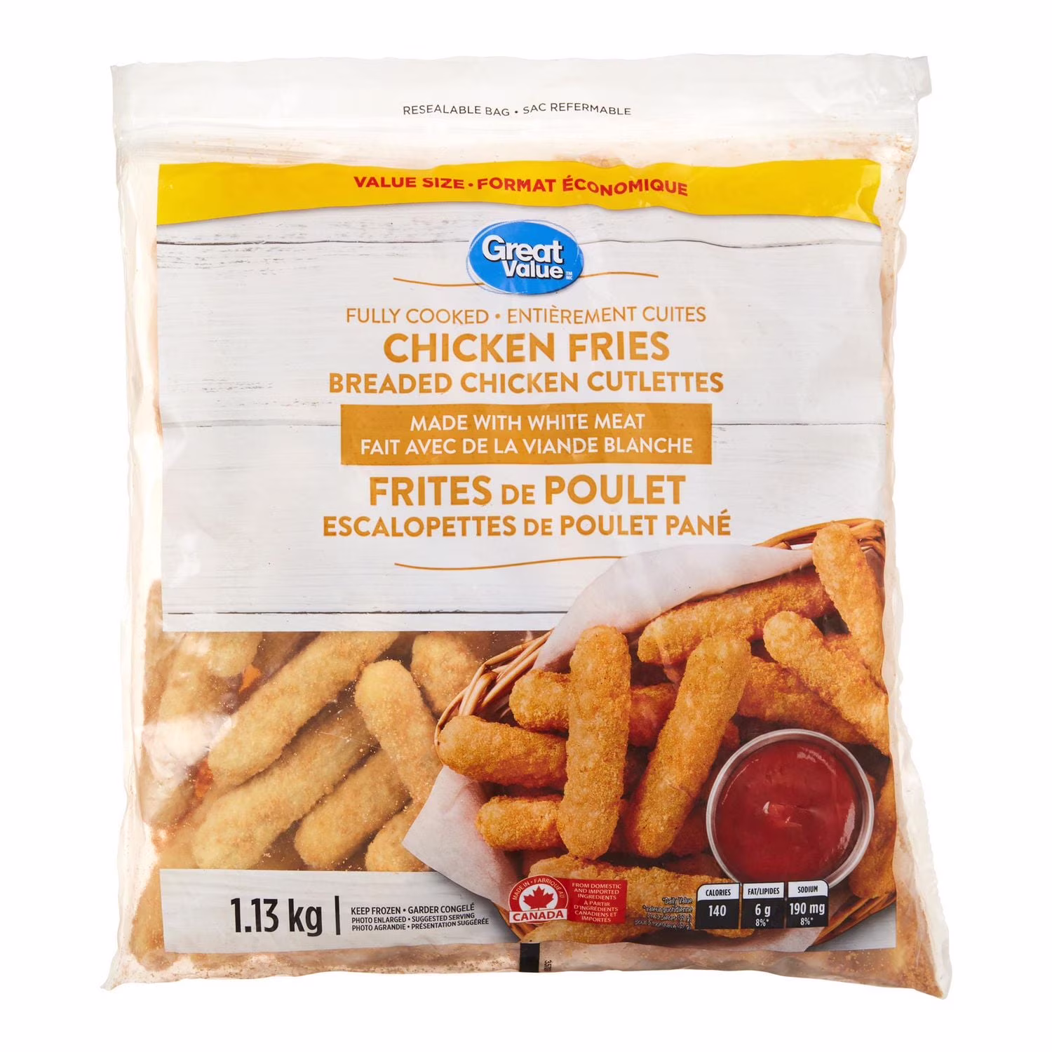 Frites de poulet pané great value 1.13 kg