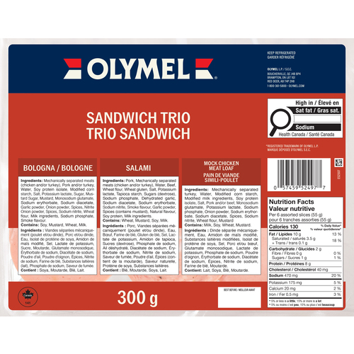 Olymel Trio Sandwich sous-marin 300 g