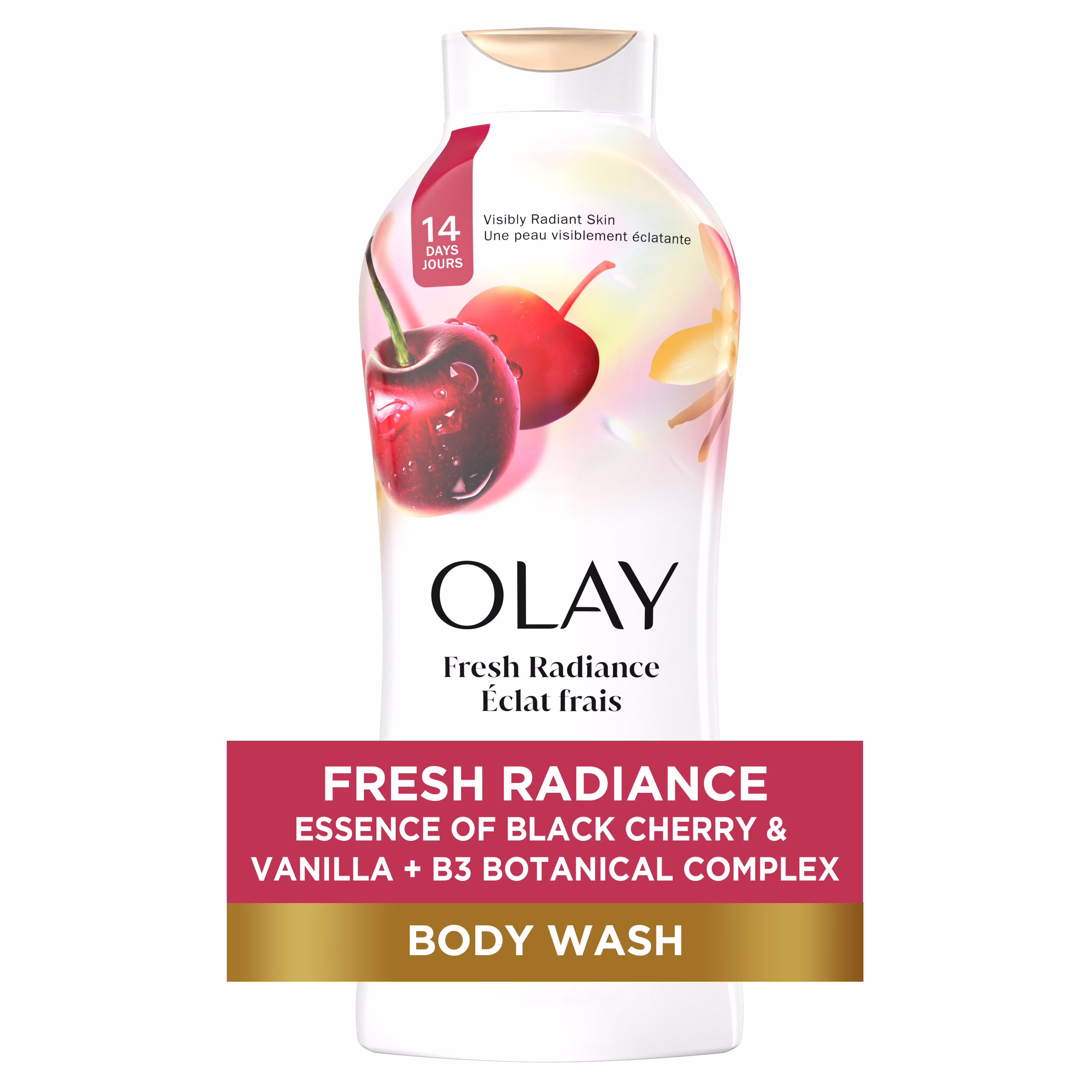 Olay éclat frais nettoyant pour le corps à l'essence de cerise noire et de vanille