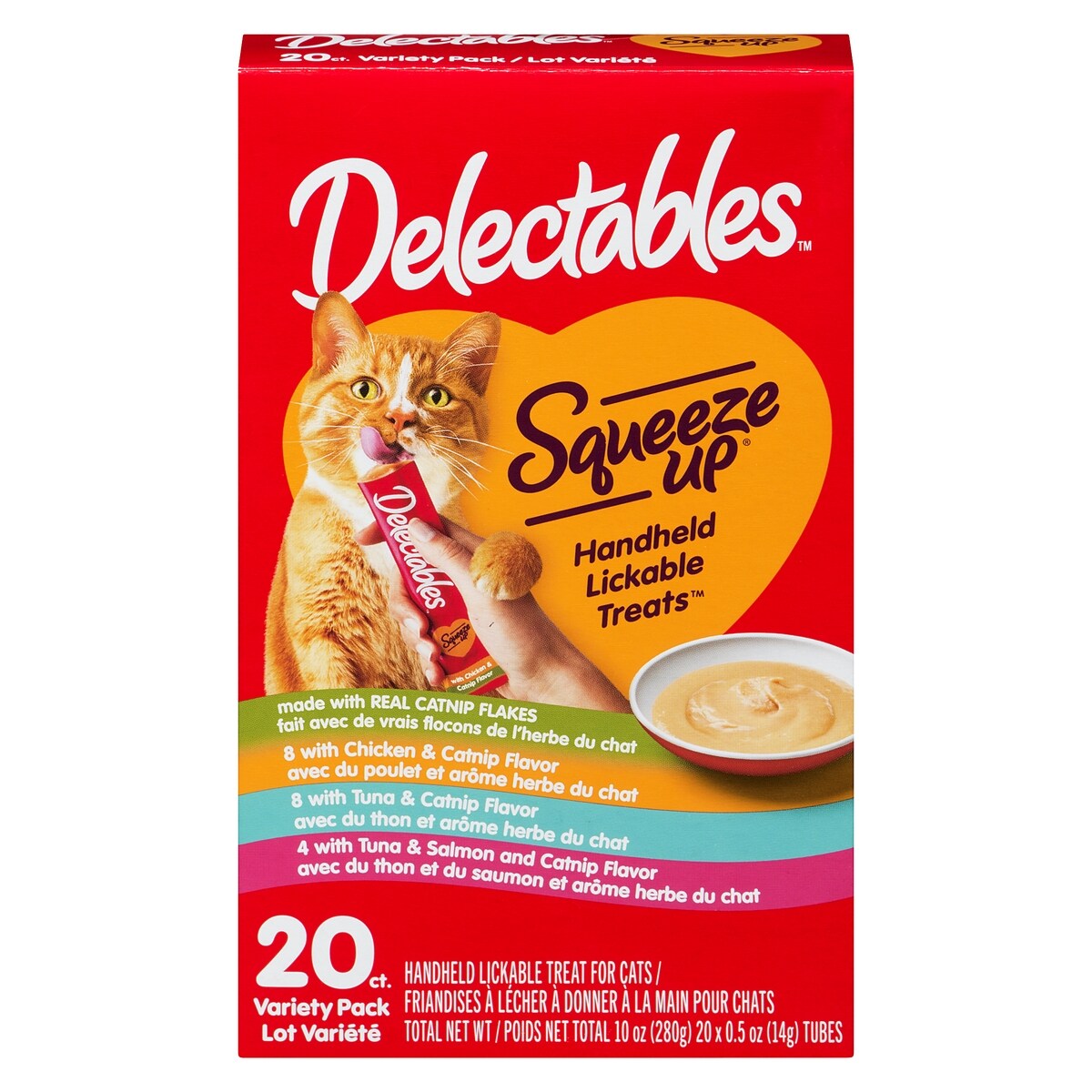 Squeeze Up Hand Held Lickable Treat de avec vrais flocons l herbe du chat