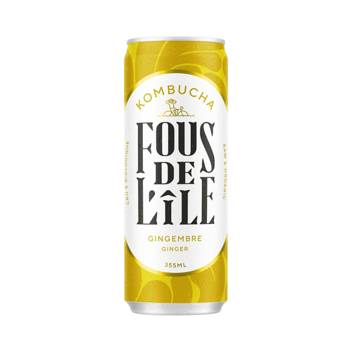 Fous De L'Ile Kombucha gingembre 355 ml (canette)