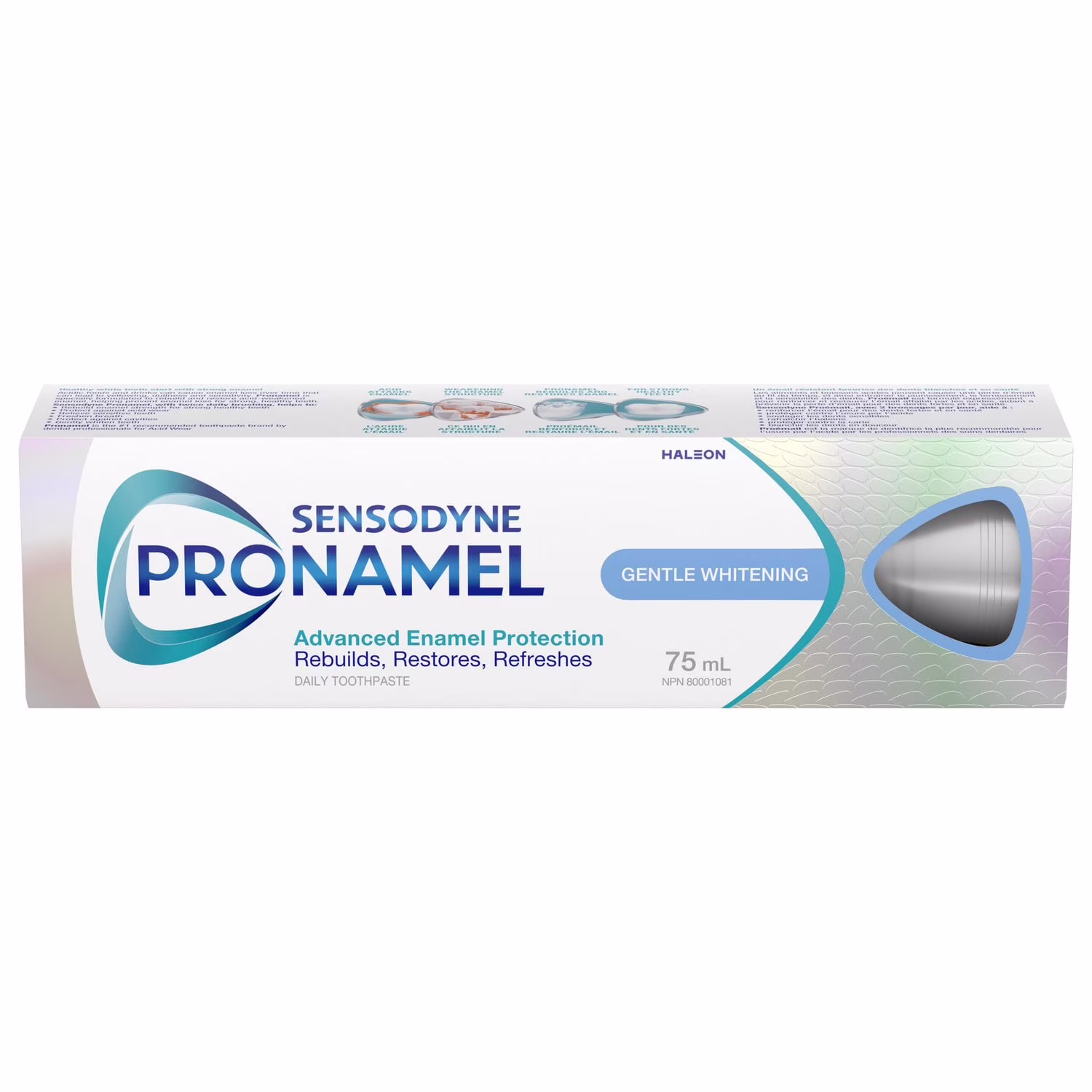 Dentifrice blanchissant doux pour dents sensibles à saveur de brise menthe