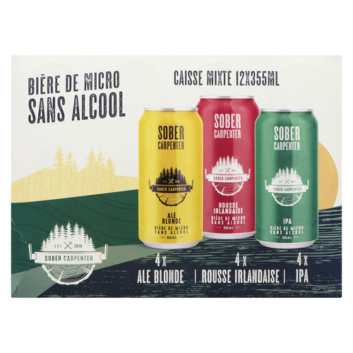 Sober Carpenter Bière mixte sans alcool 12 x 355 ml (cannettes)