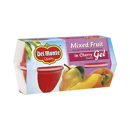 Del Monte Pêches et poires pêches, poires dans un gel arômatisé à la cerise 4 x 125 g