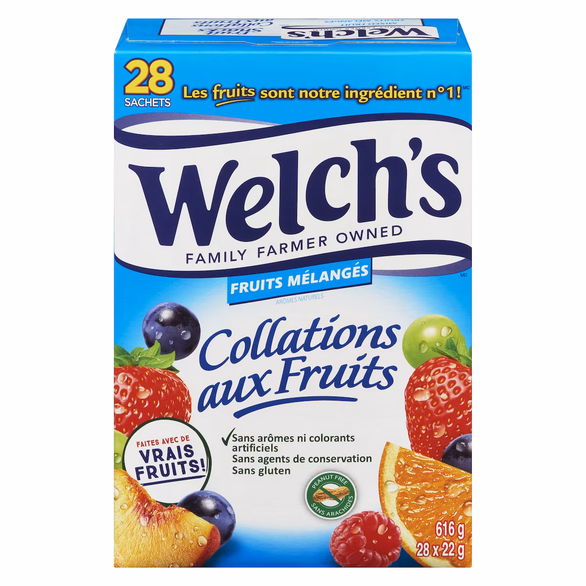 Collations aux fruits fruits mélangés 28 sachets
