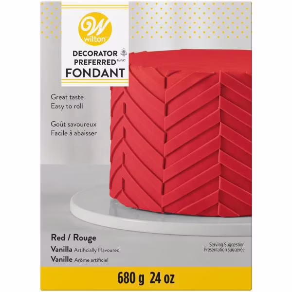 Glaçage fondant rouge wilton decorator preferred.  (24 oz)