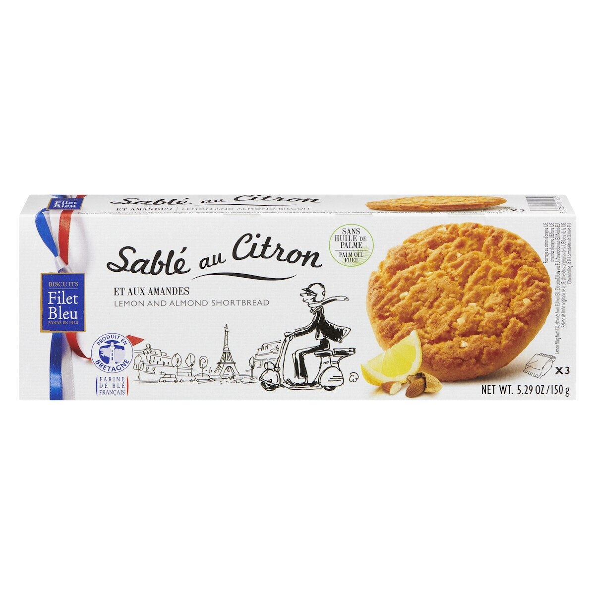 Sablé au citron et aux amandes