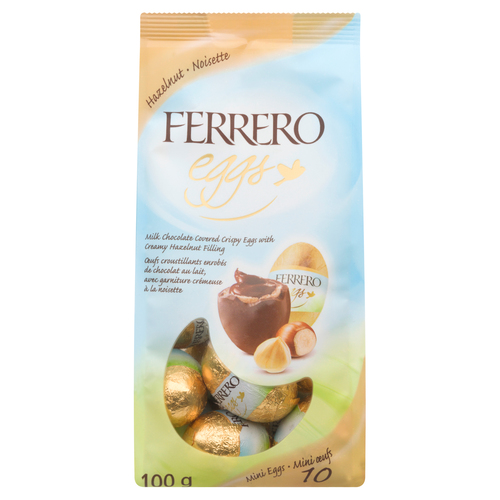 Chocolats au lait avec garniture aux noisettes en forme d‘oeuf