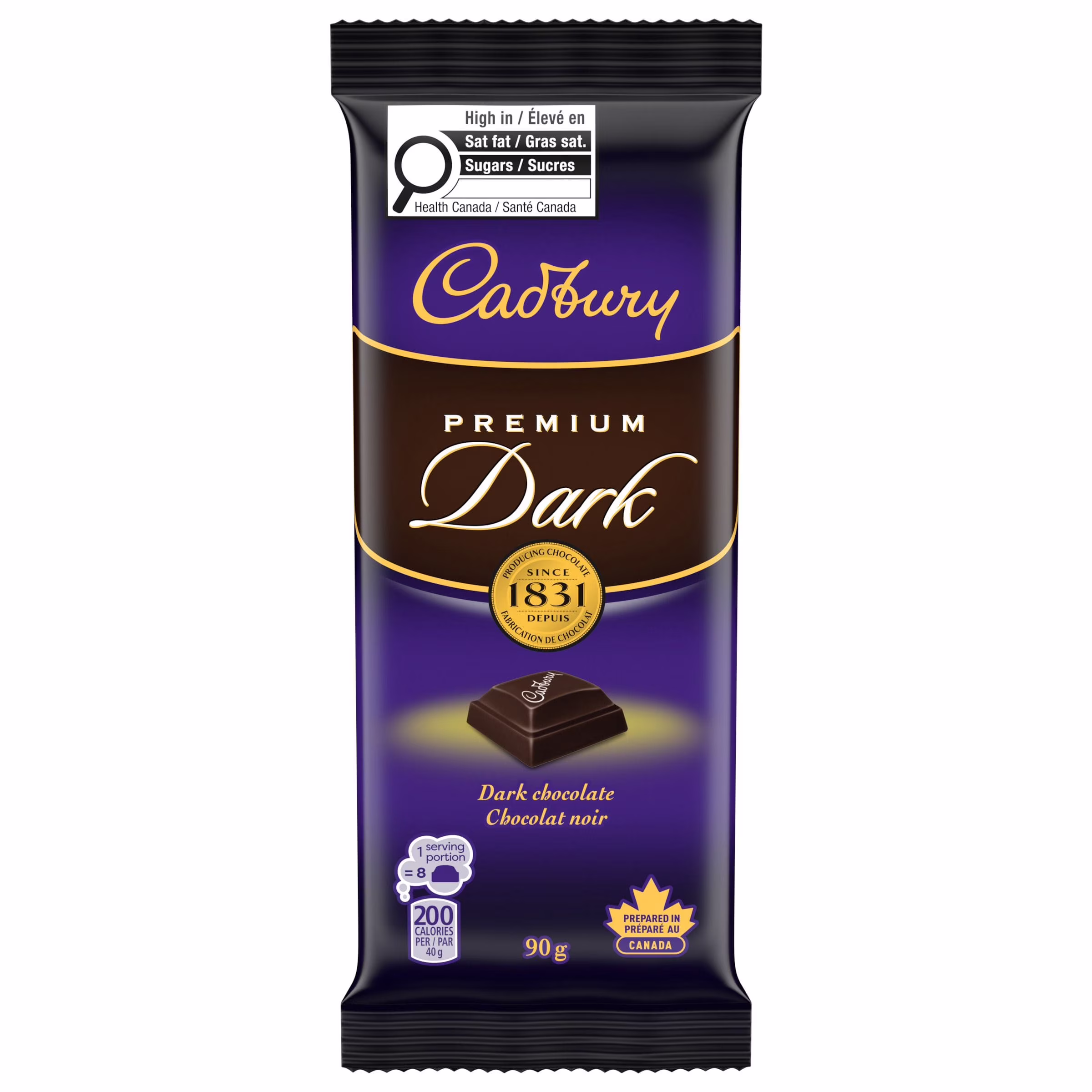 Tablette de chocolat PremiumDark, chocolat noir