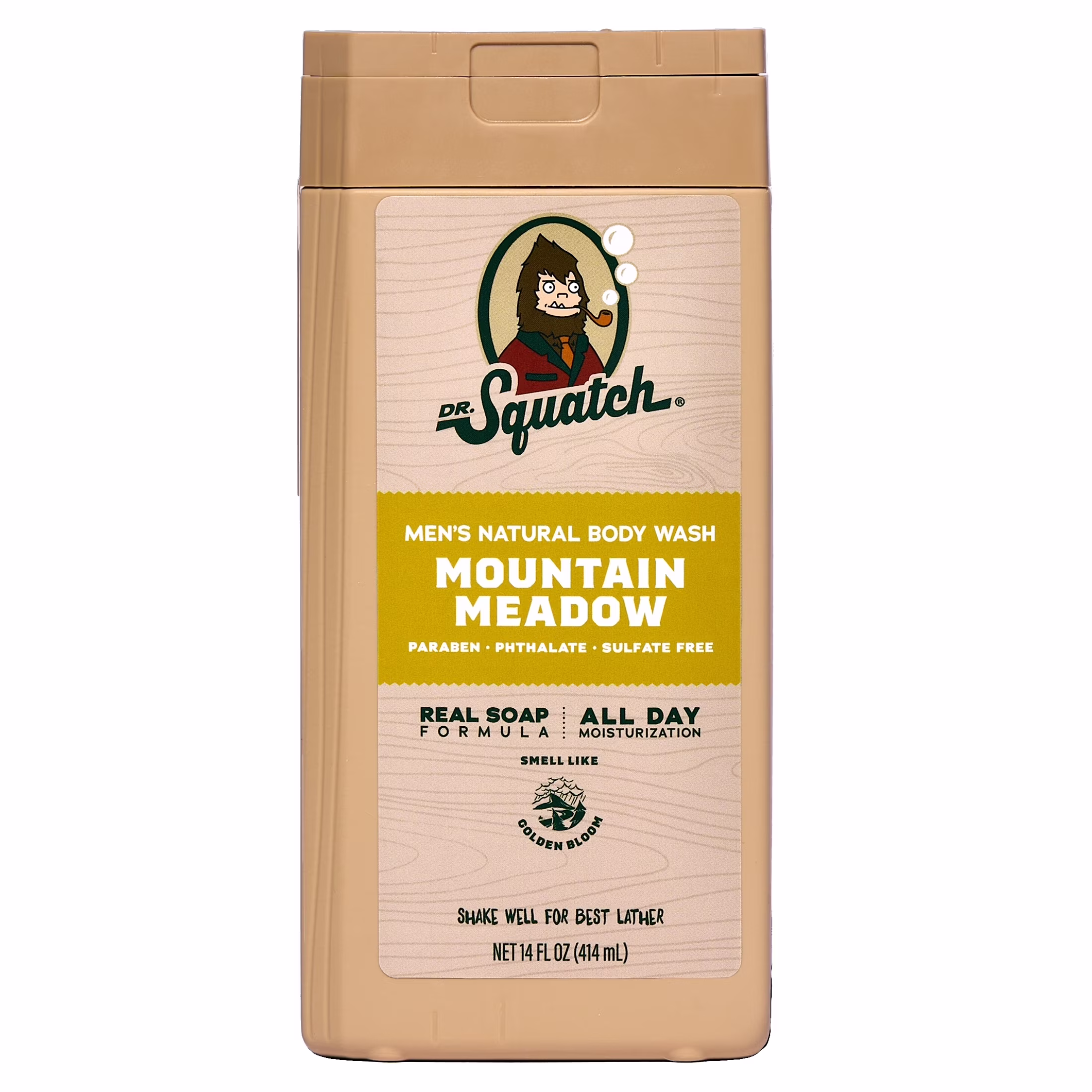 Gel douche non exfoliant dr. squatch pour hommes natural  - senteur prairie des montagnes -