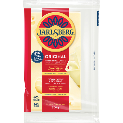 Jarlsberg Original Fromage Affiné à Pâte Ferme 16 tranches 300 g