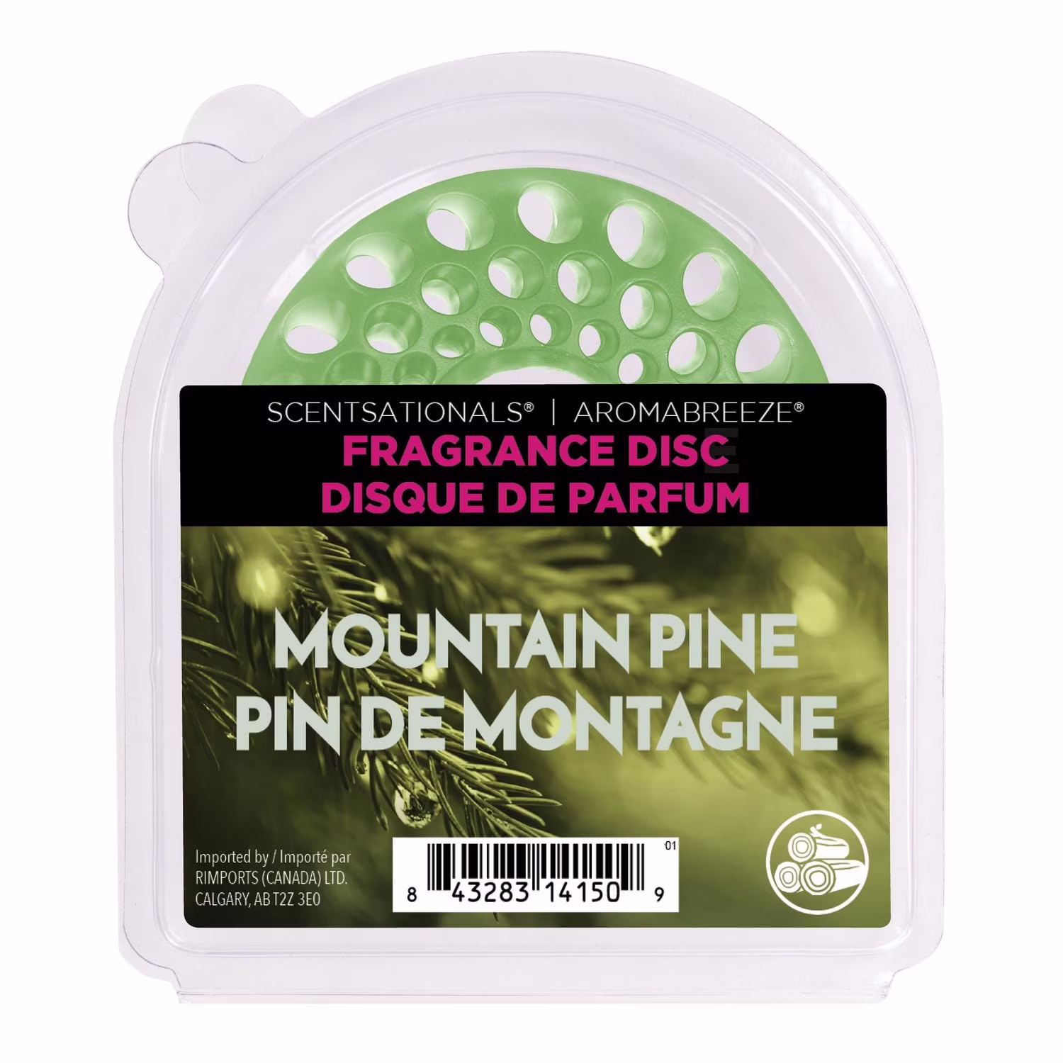 Disque de parfum aromabreeze scentsationals - pin de montagne disc de parfum