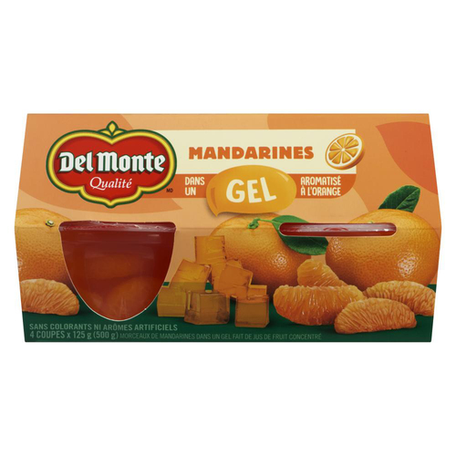 Del Monte Mandarin In Orange Flavored Gel Fruit Cups 4 x 125 g
